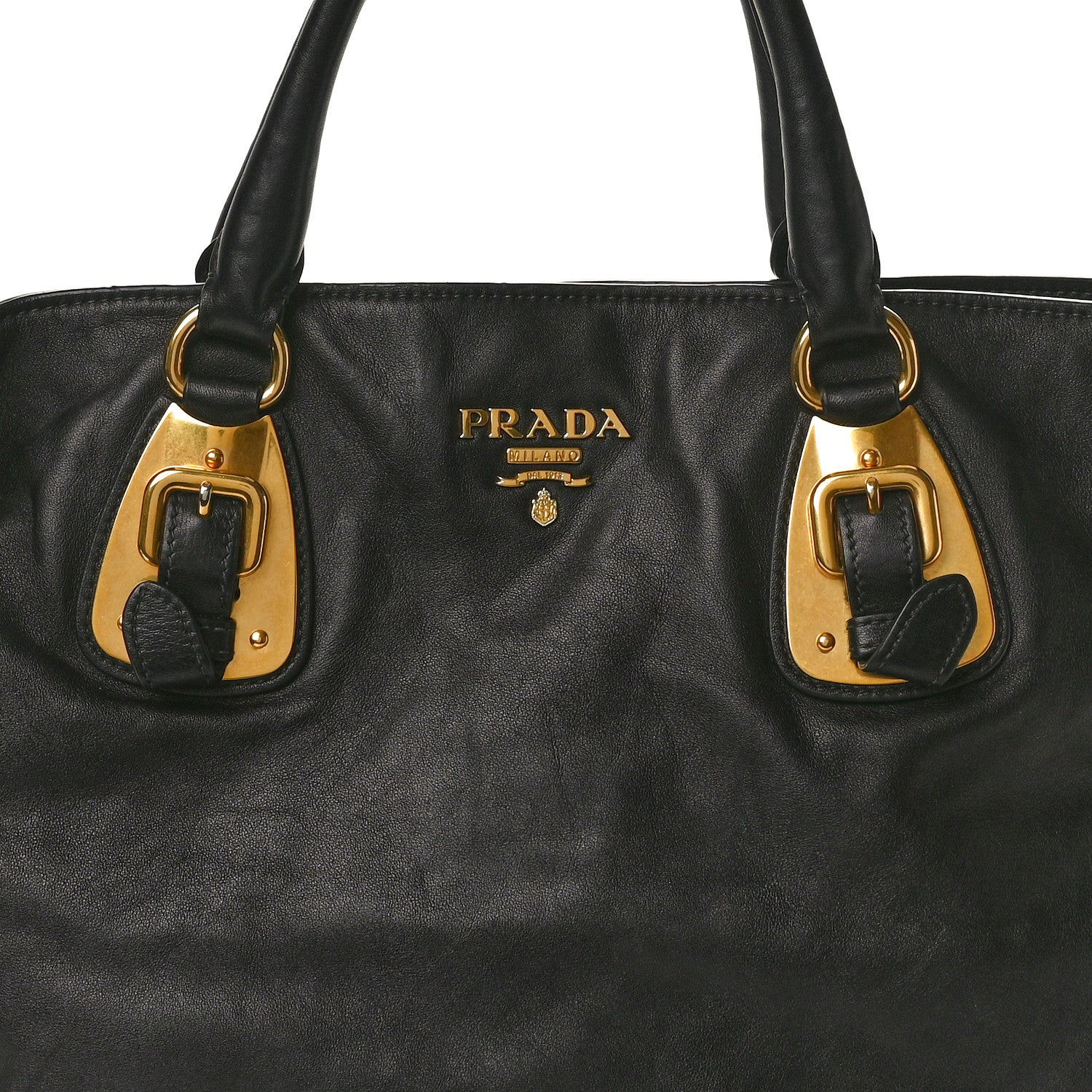 Prada Soft Calfskin Shopping Tote Black 7 of 11