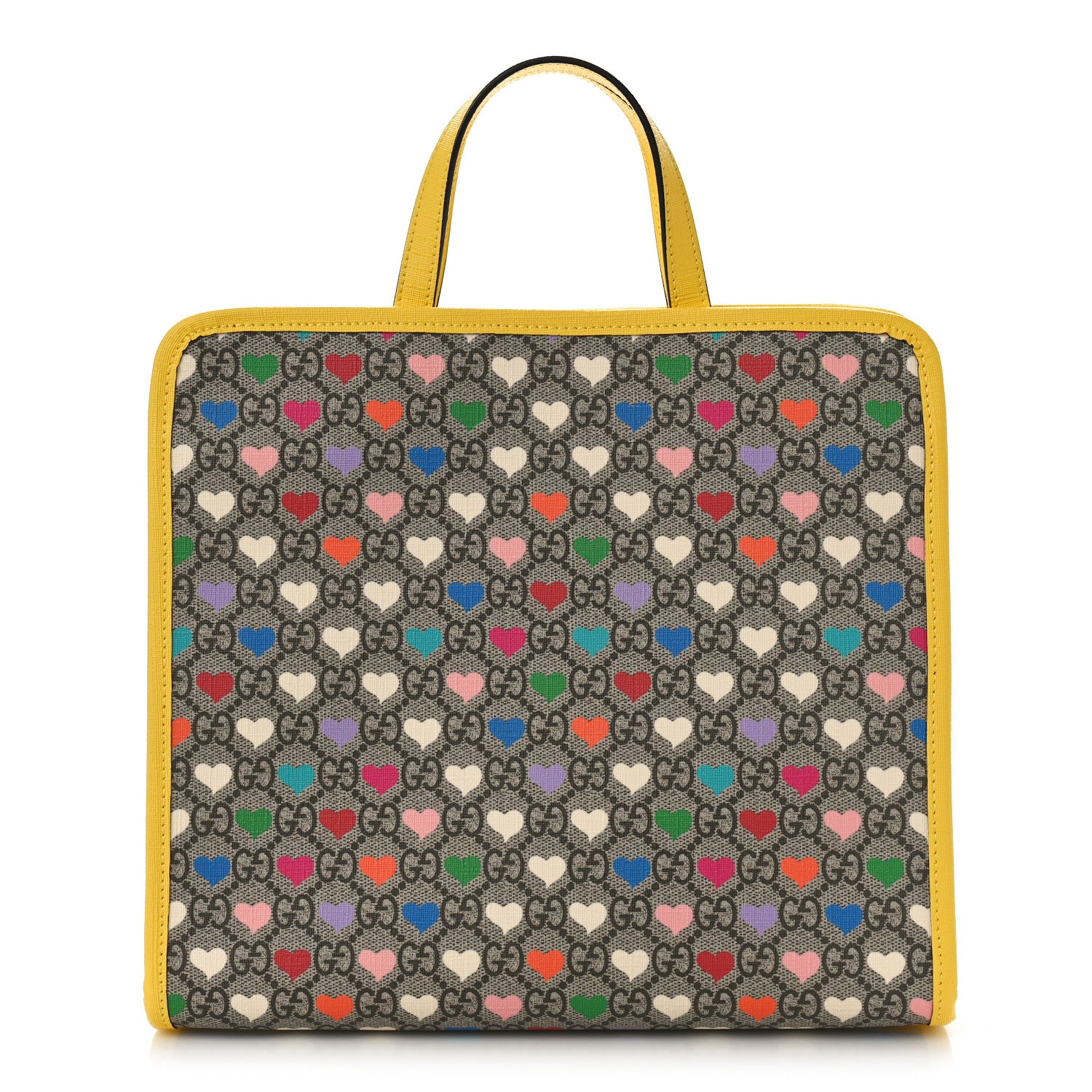 Gucci GG Supreme Monogram Hearts Childrens Tote Beige Ebony Multicolor Freesia 1 of 9
