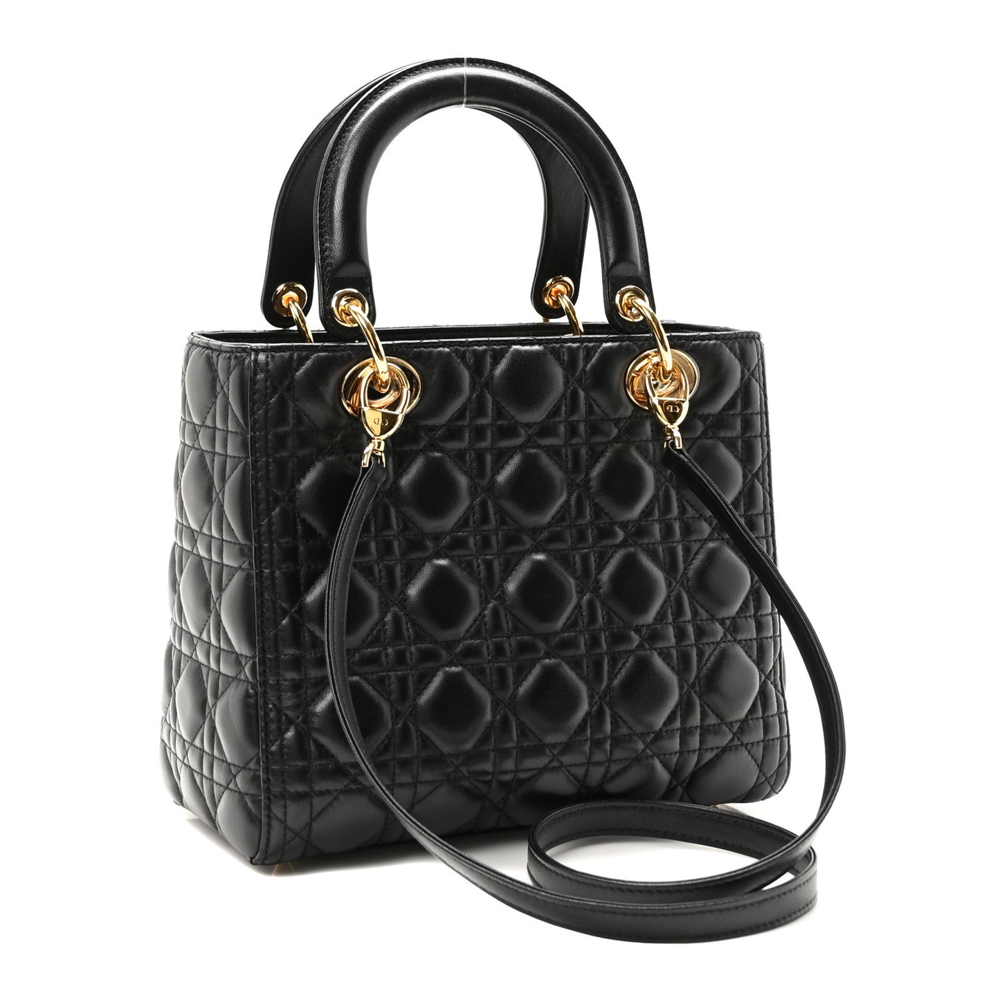 Lambskin Cannage Medium Lady Dior Black