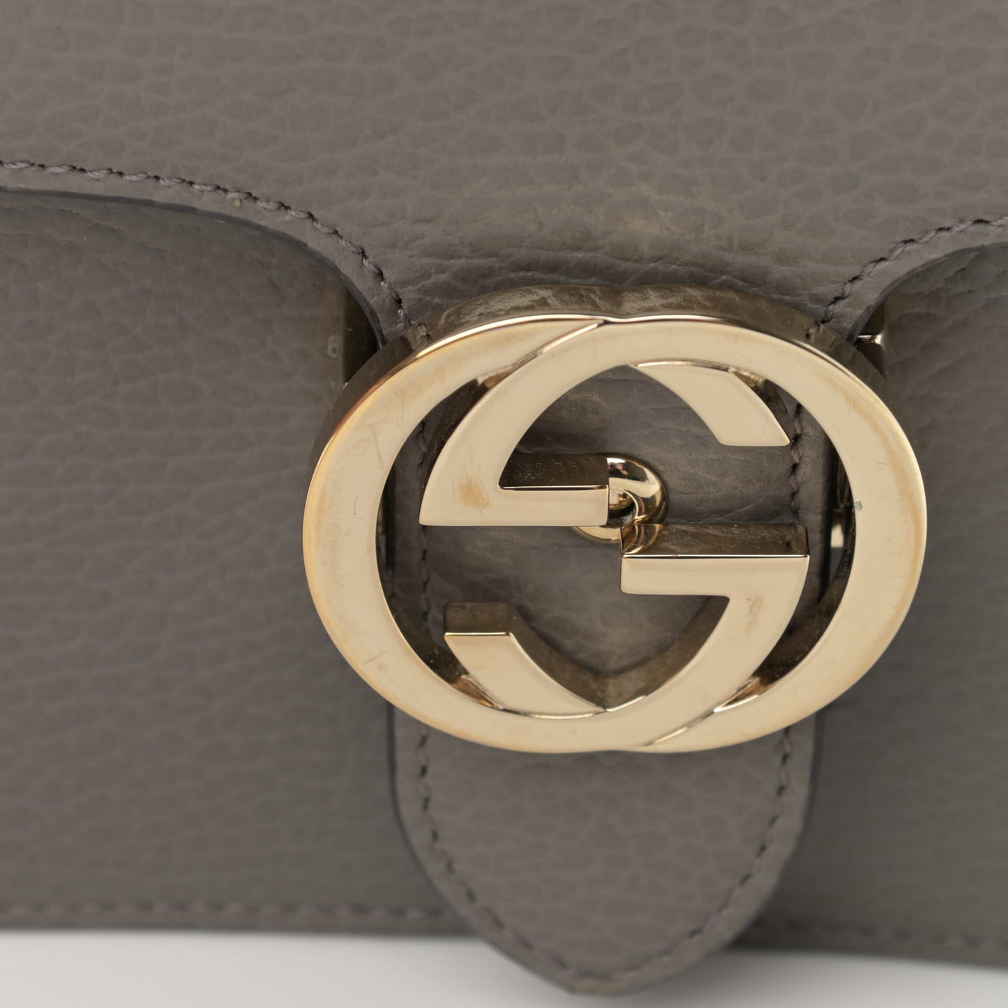 Dollar Calfskin Small Interlocking G Shoulder Bag Loess