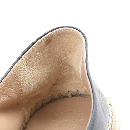 Chanel Lambskin CC Espadrilles 35 Navy Black 10 of 12