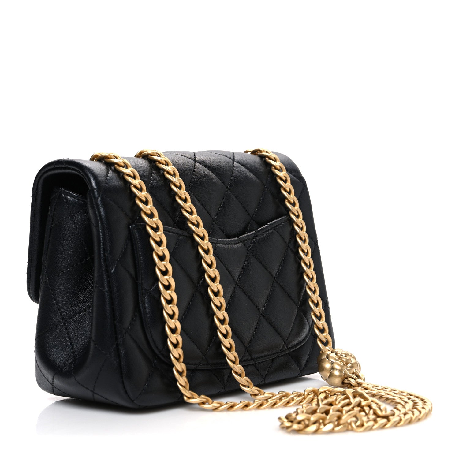 Chanel Lambskin Quilted Mini Sweet Camellia Flap Black 3 of 11