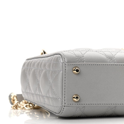 Christian Dior Metallic Lambskin Cannage Mini Lady Dior Grey 8 of 10