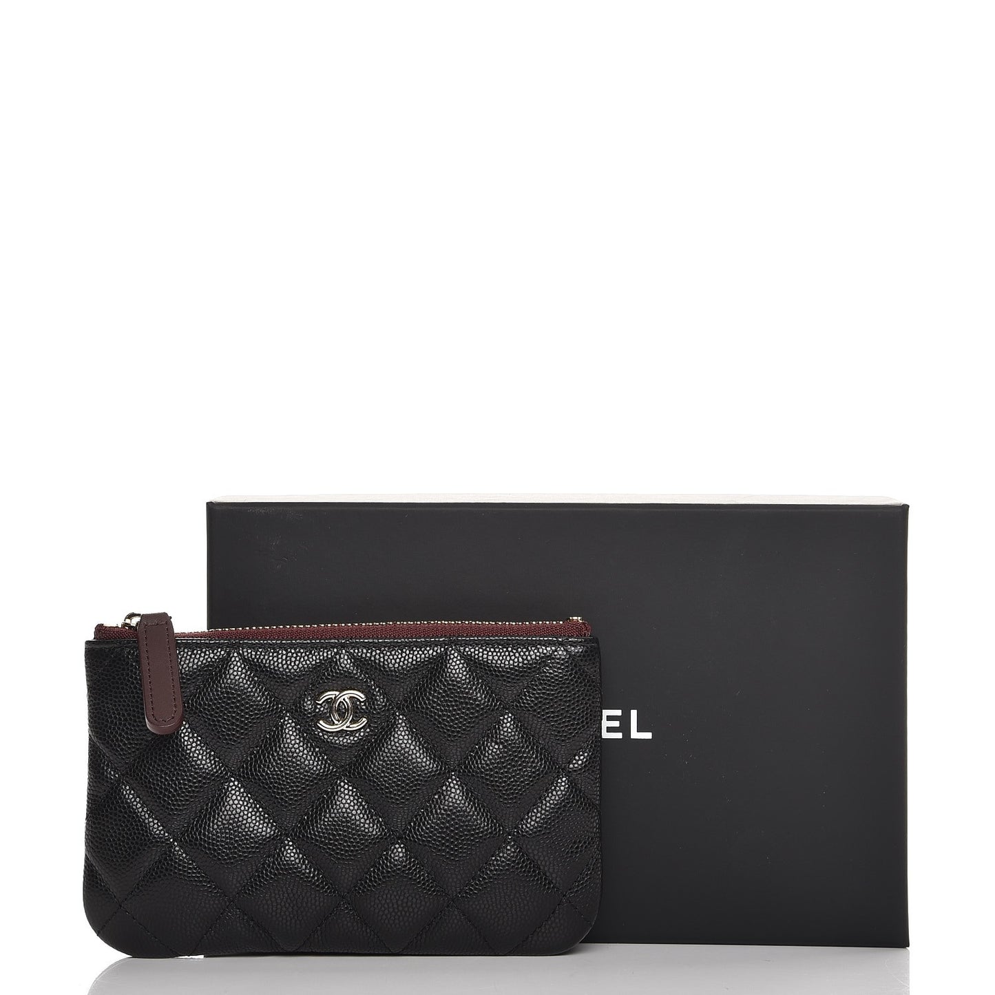 Caviar Quilted Small Cosmetic Case Black