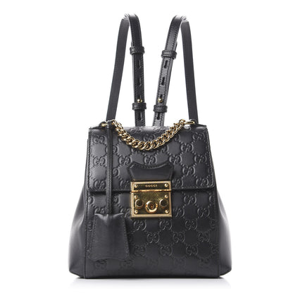 Gucci Guccissima Signature Padlock Backpack Black 1 of 9