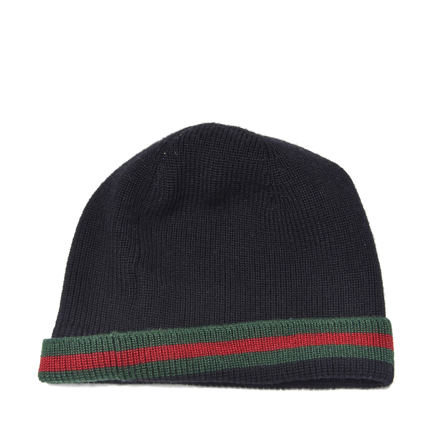 Wool Silk Web Beanie Hat M Black