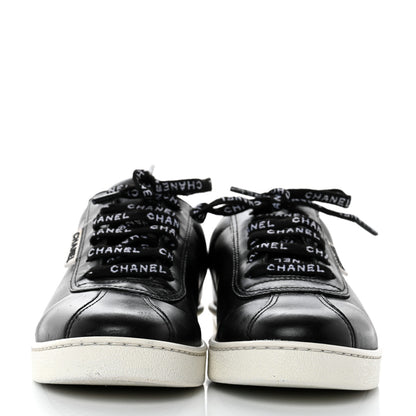 Chanel Calfskin CC Womens Sneakers 38 Black 2 of 9