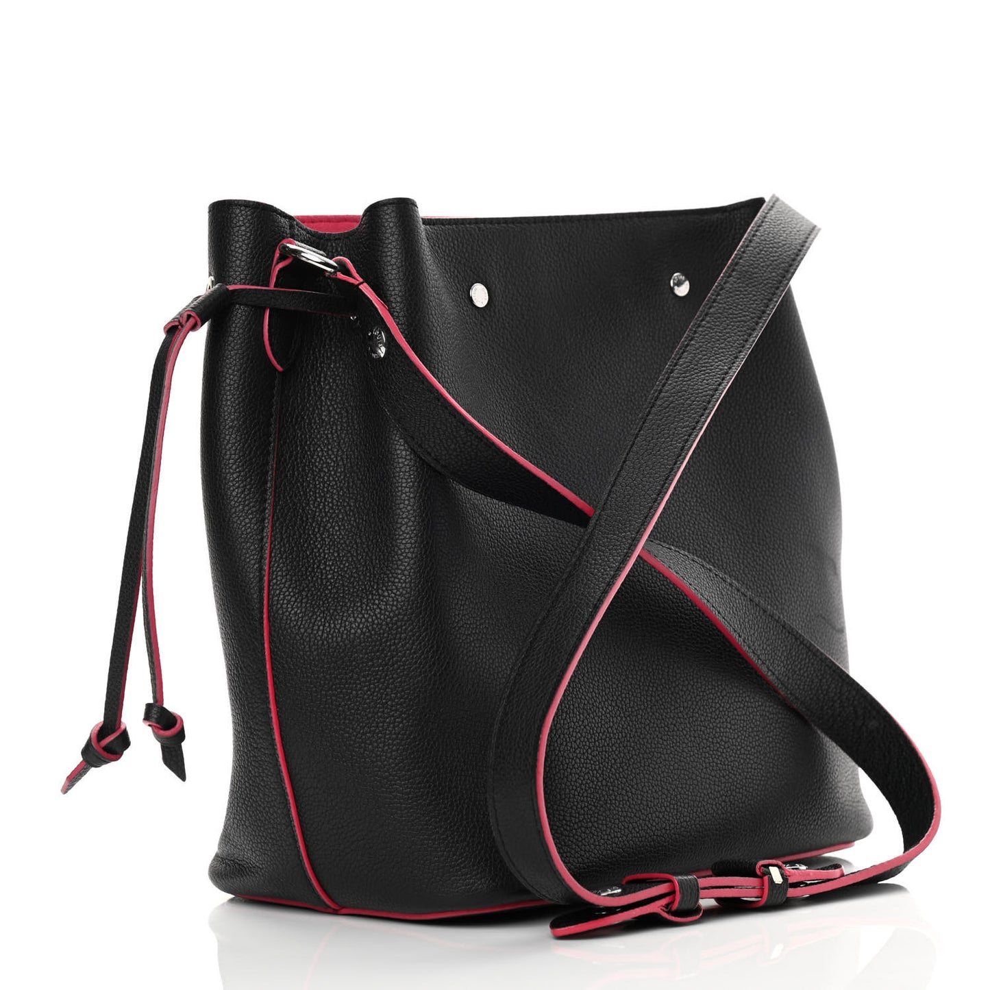 Calfskin Lockme Bucket Black