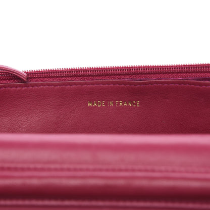 Chanel Caviar Timeless CC Wallet On Chain WOC Dark Fuchsia 6 of 12