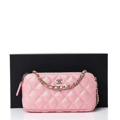 Chanel Iridescent Caviar Quilted Small Clutch With Chain Pink 13 of 13