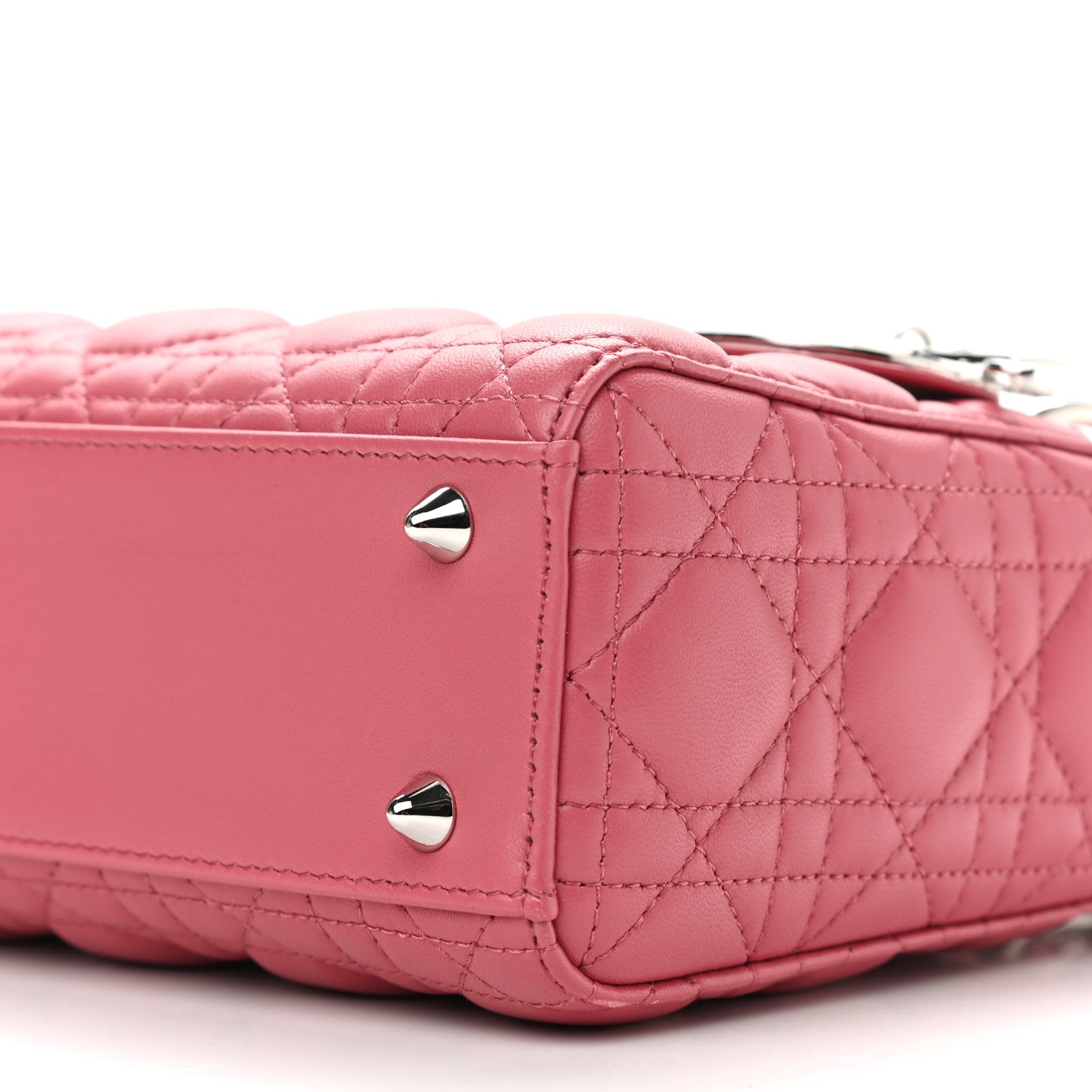 Christian Dior Lambskin Cannage Small My ABCDior Lady Dior Coral 10 of 11