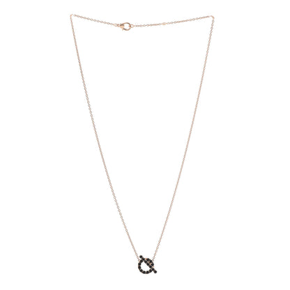 Hermes 18K Rose Gold Black Spinel Finesse Pendant Necklace 3 of 5