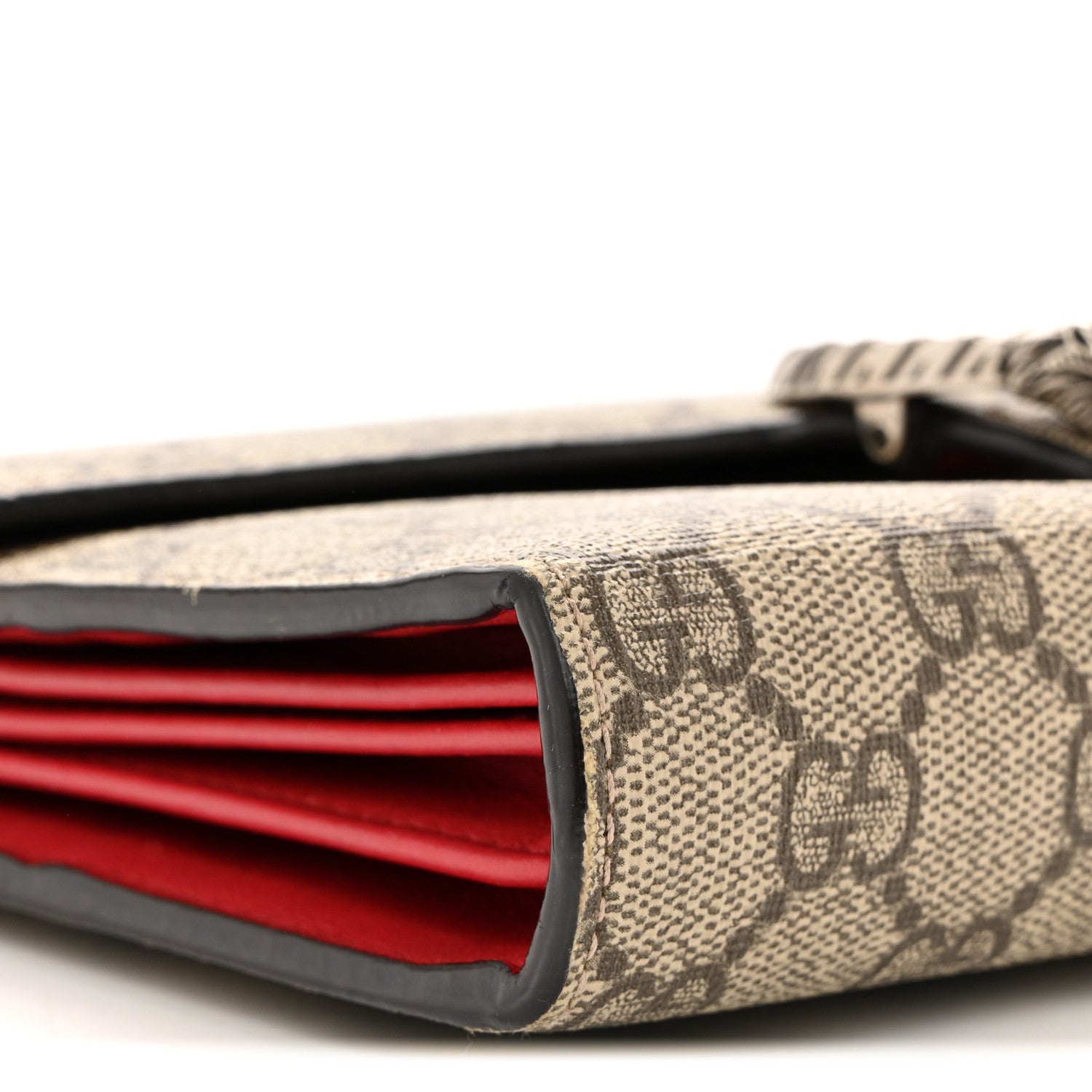 Gucci GG Supreme Monogram Mini Dionysus Chain Wallet Beige Vulcanic Red 9 of 14