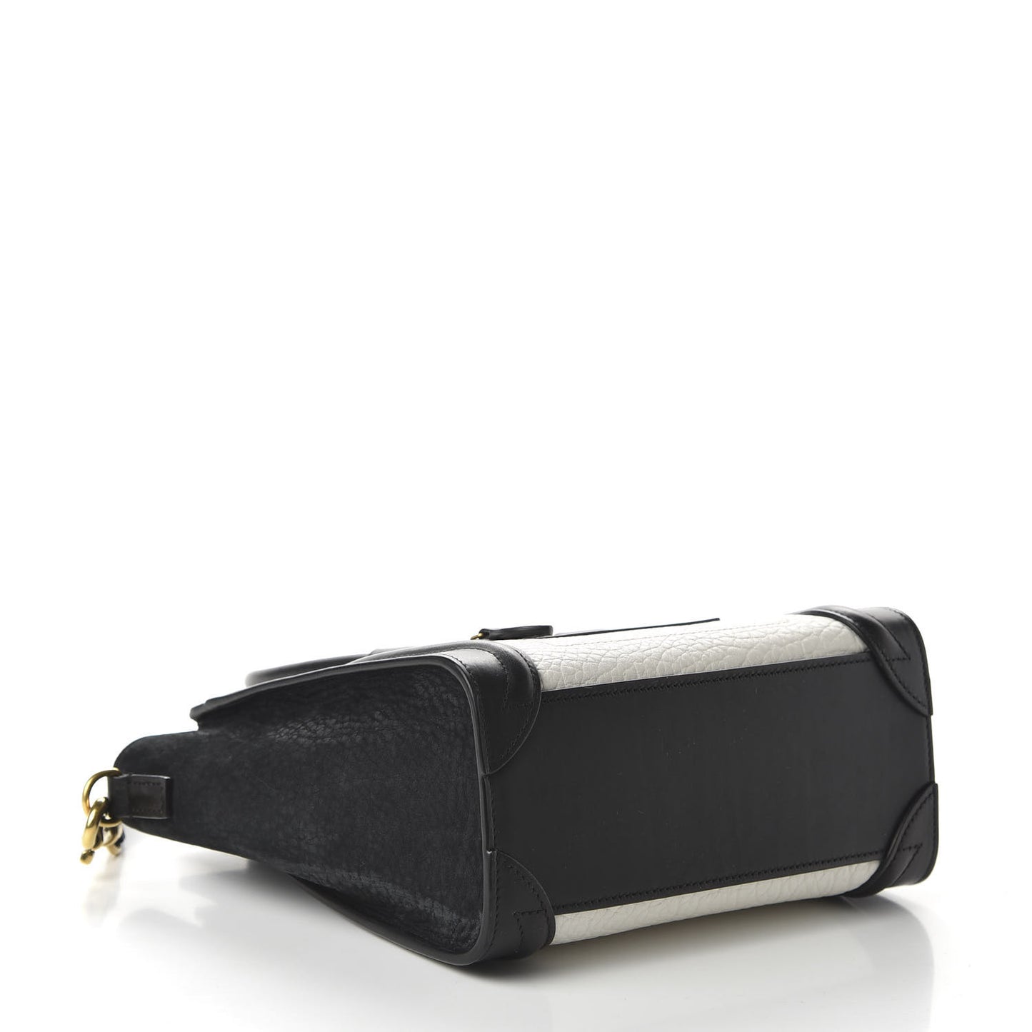 Bullhide Calfskin Nubuck Bi-Color Nano Luggage Black White
