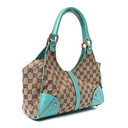 Gucci Monogram Calfskin Large Bardot Shoulder Bag Turquoise 3 of 9