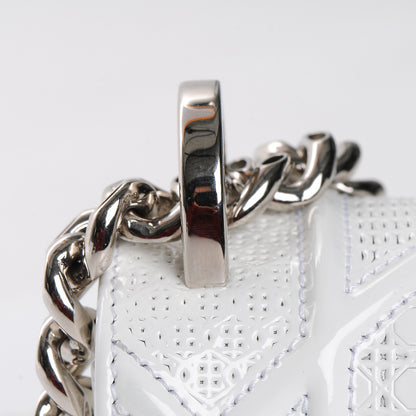 Christian Dior Patent Micro-Cannage Small Diorama Flap Bag White 16 of 21