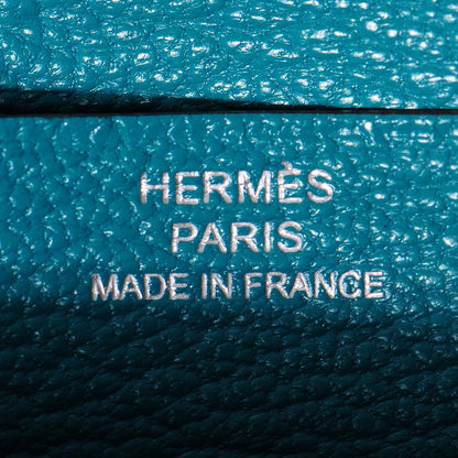 Hermes Chevre Mysore Bearn Wallet Bleu Paon 7 of 11