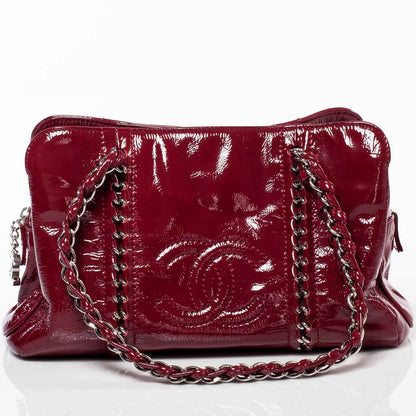 Chanel Patent Luxe Ligne Medium Tote Red 1 of 9
