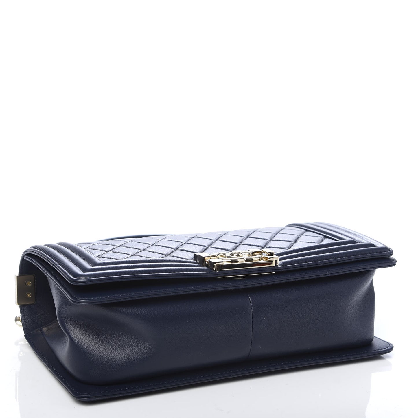 Lambskin Quilted Medium Boy Flap Deep Blue