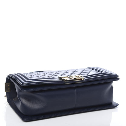 Chanel Lambskin Quilted Medium Boy Flap Deep Blue 4 of 10