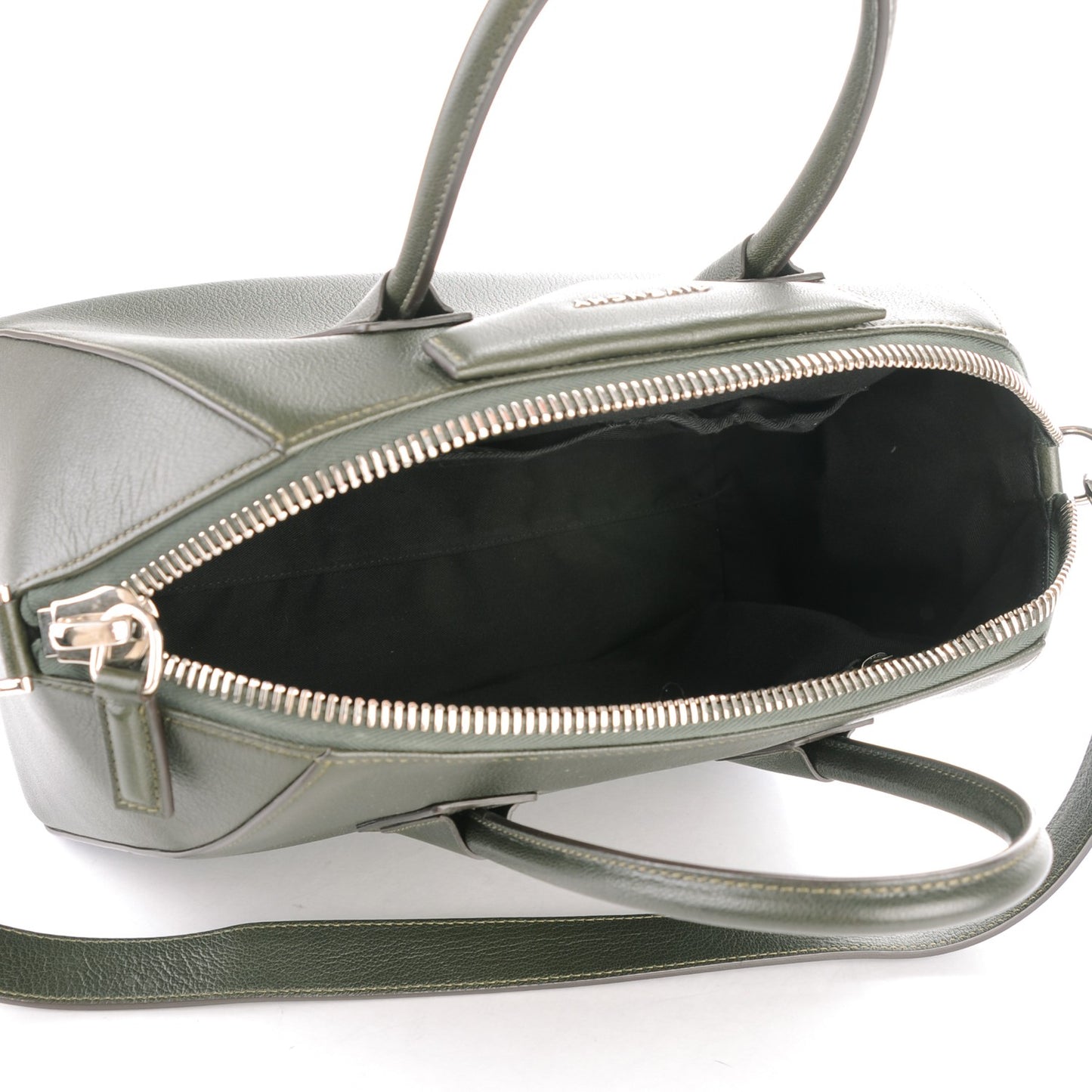 Sugar Goatskin Medium Antigona Bottle Green