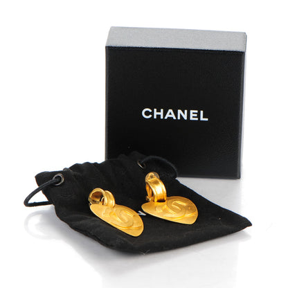 Chanel CC Heart Drop Clip On Earrings Gold 5 of 5