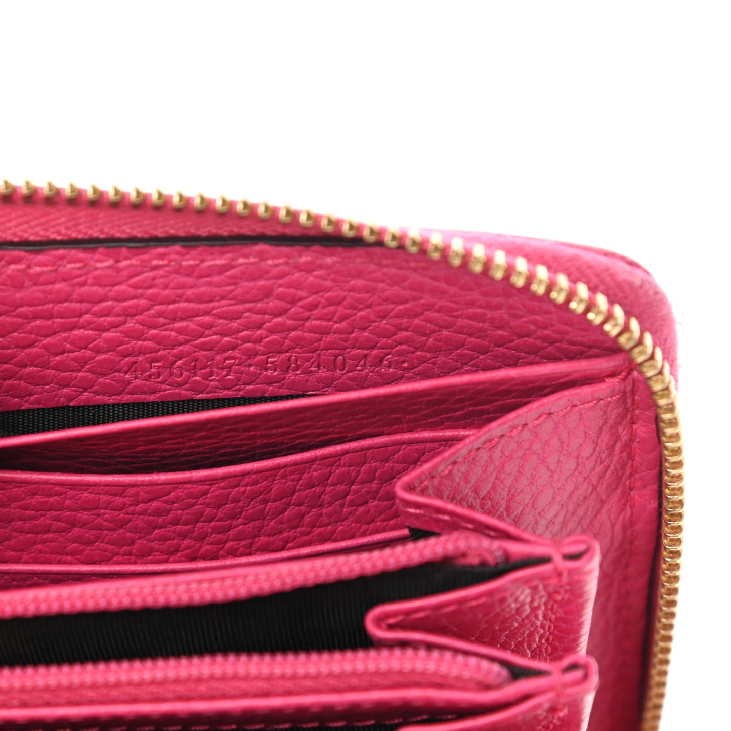Dollar Calfskin GG Marmont Zip Around Wallet Box Pink