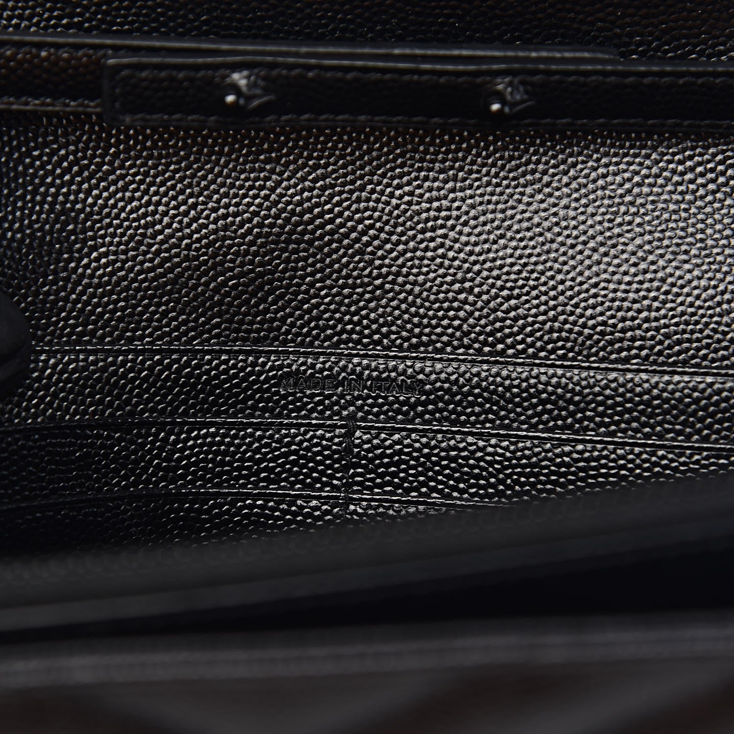 Saint Laurent Grain De Poudre Matelasse Chevron Monogram Chain Wallet Black 7 of 10