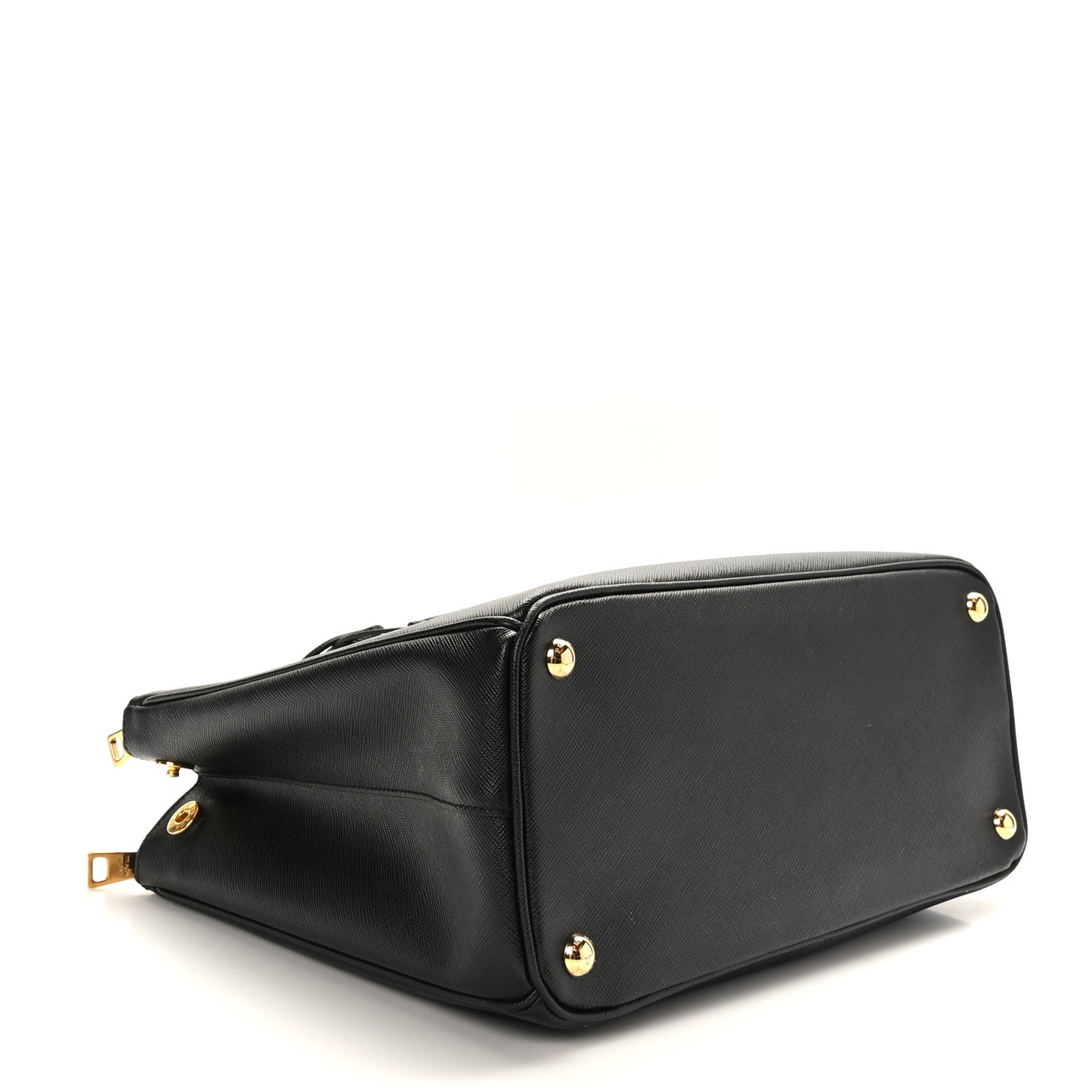 Saffiano Medium Galleria Double Zip Tote Black