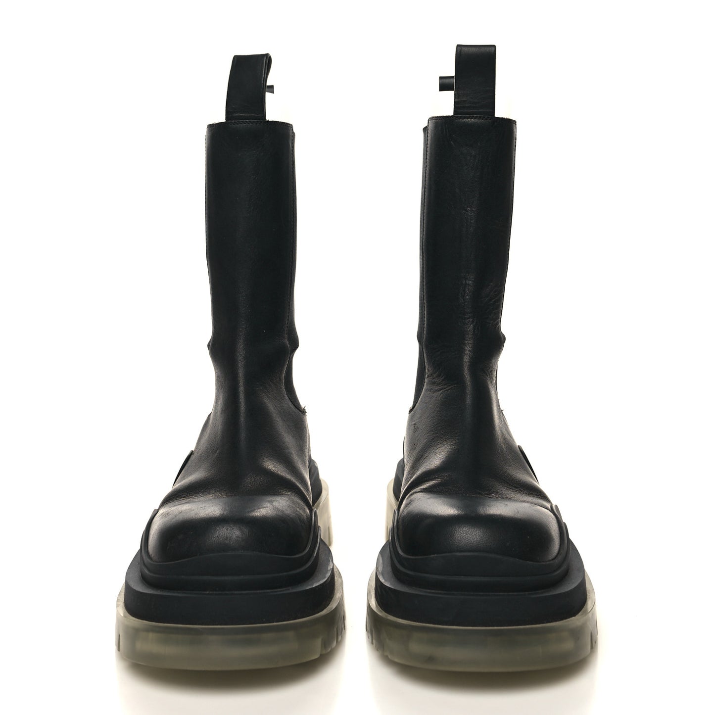 Calfskin The Tire Chelsea Boots 37.5 Black Transparent