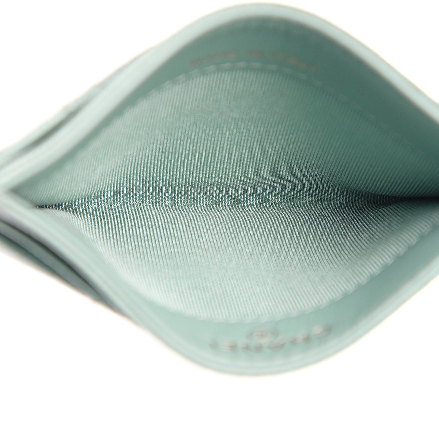 Caviar Quilted Card Holder Light Blue