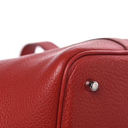 Hermes Taurillon Clemence Picotin Lock 22 MM Rouge Garance 11 of 12