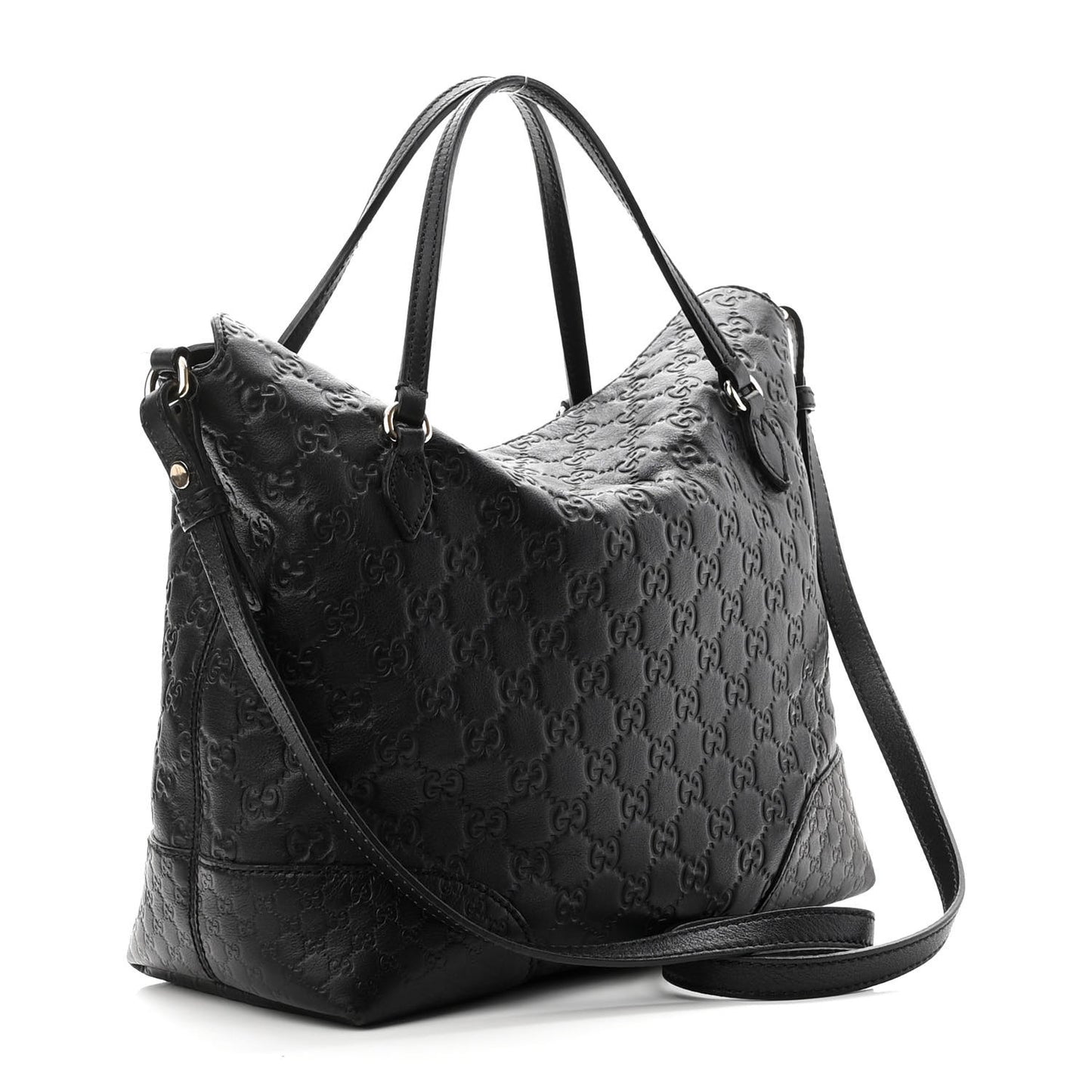 Guccissima Medium Bree Foldover Tote Black