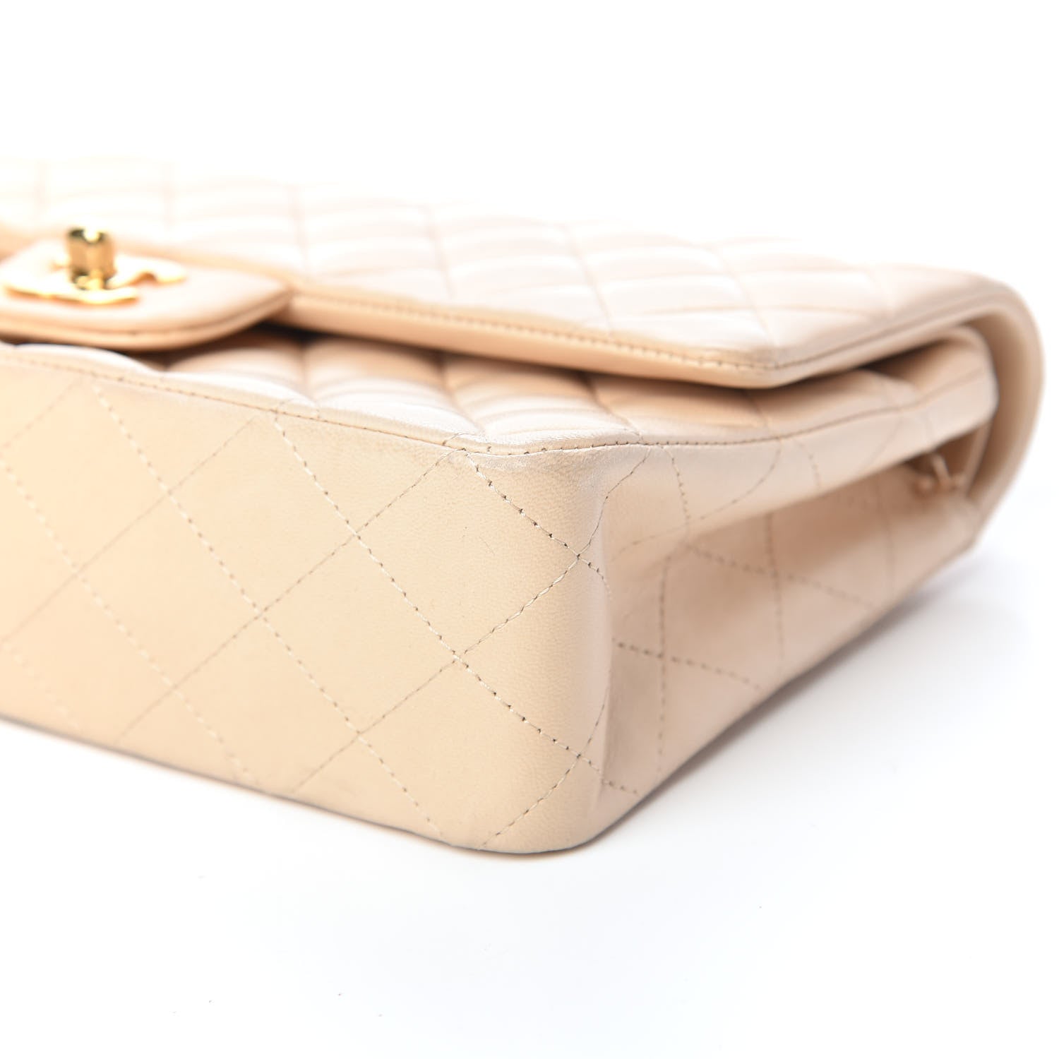 Chanel Lambskin Quilted Medium Double Flap Beige 9 of 9