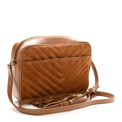 Saint Laurent Suede Matelasse Monogram Lou Camera Bag Cinnamon 2 of 9