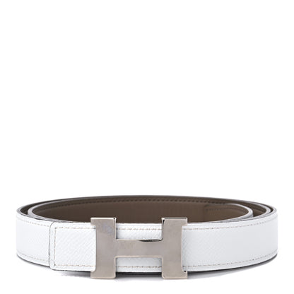 Hermes Epsom Swift 24mm Mini Constance H Belt 95 38 White Etoupe 1 of 4