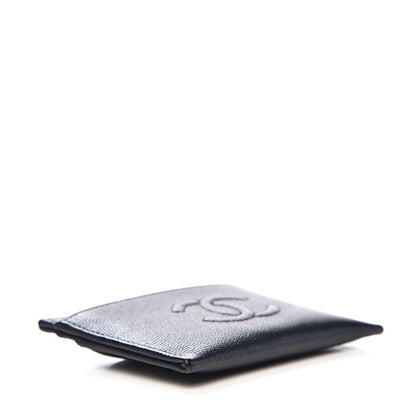 Chanel Caviar Timeless CC Card Holder Wallet Navy 4 of 9