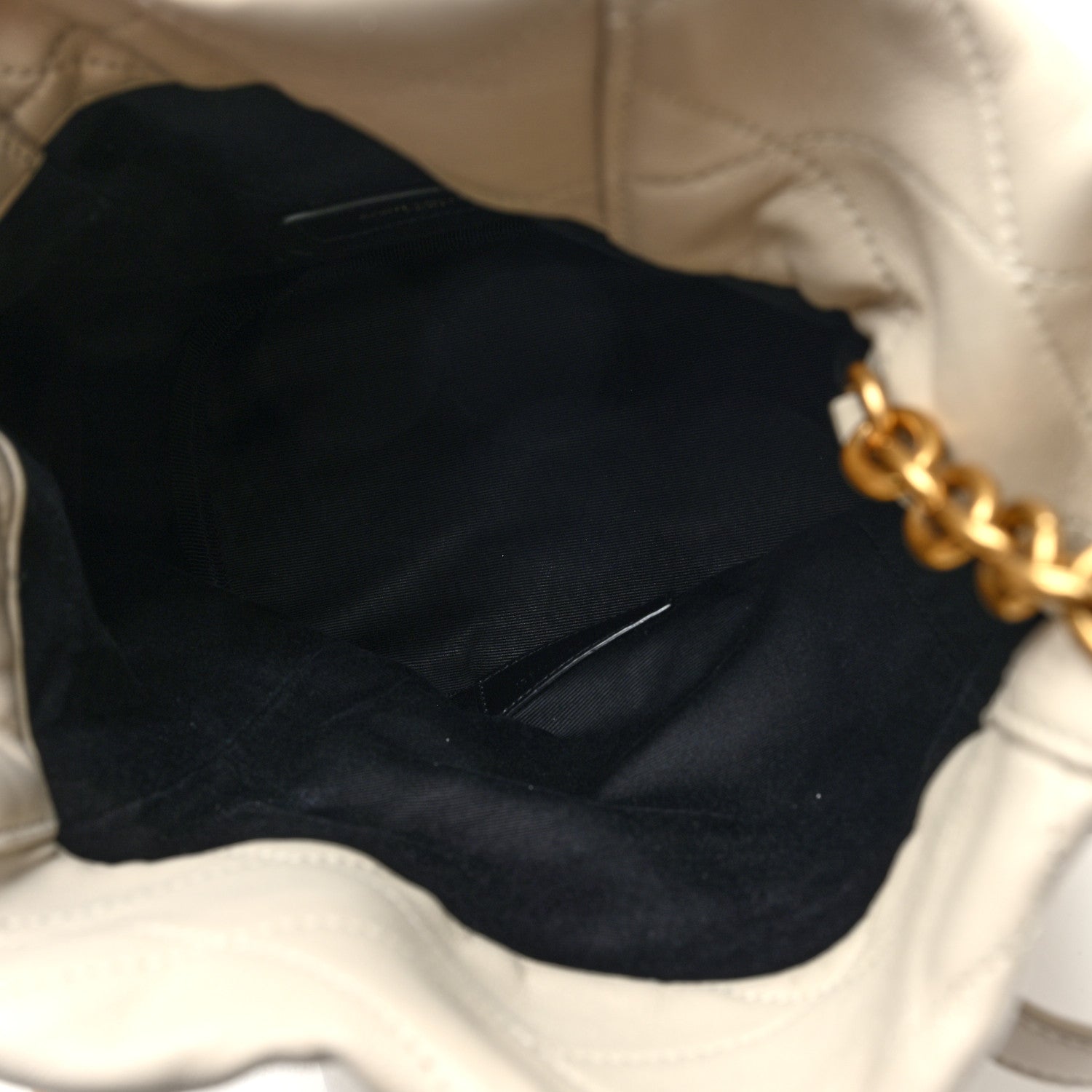 Saint Laurent Lambskin Quilted Le Maillon Bucket Bag Crema Soft 5 of 9