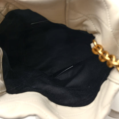 Saint Laurent Lambskin Quilted Le Maillon Bucket Bag Crema Soft 5 of 9