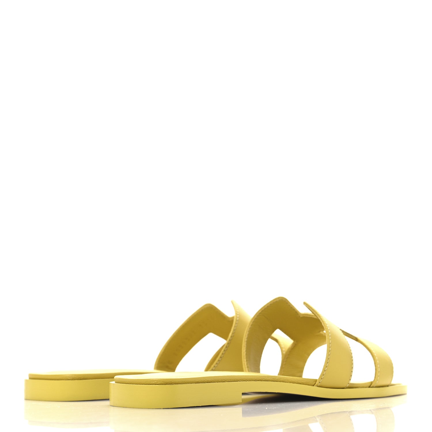 Hermes Box Calfskin Oran Sandals 36.5 Jaune Citron 5 of 10