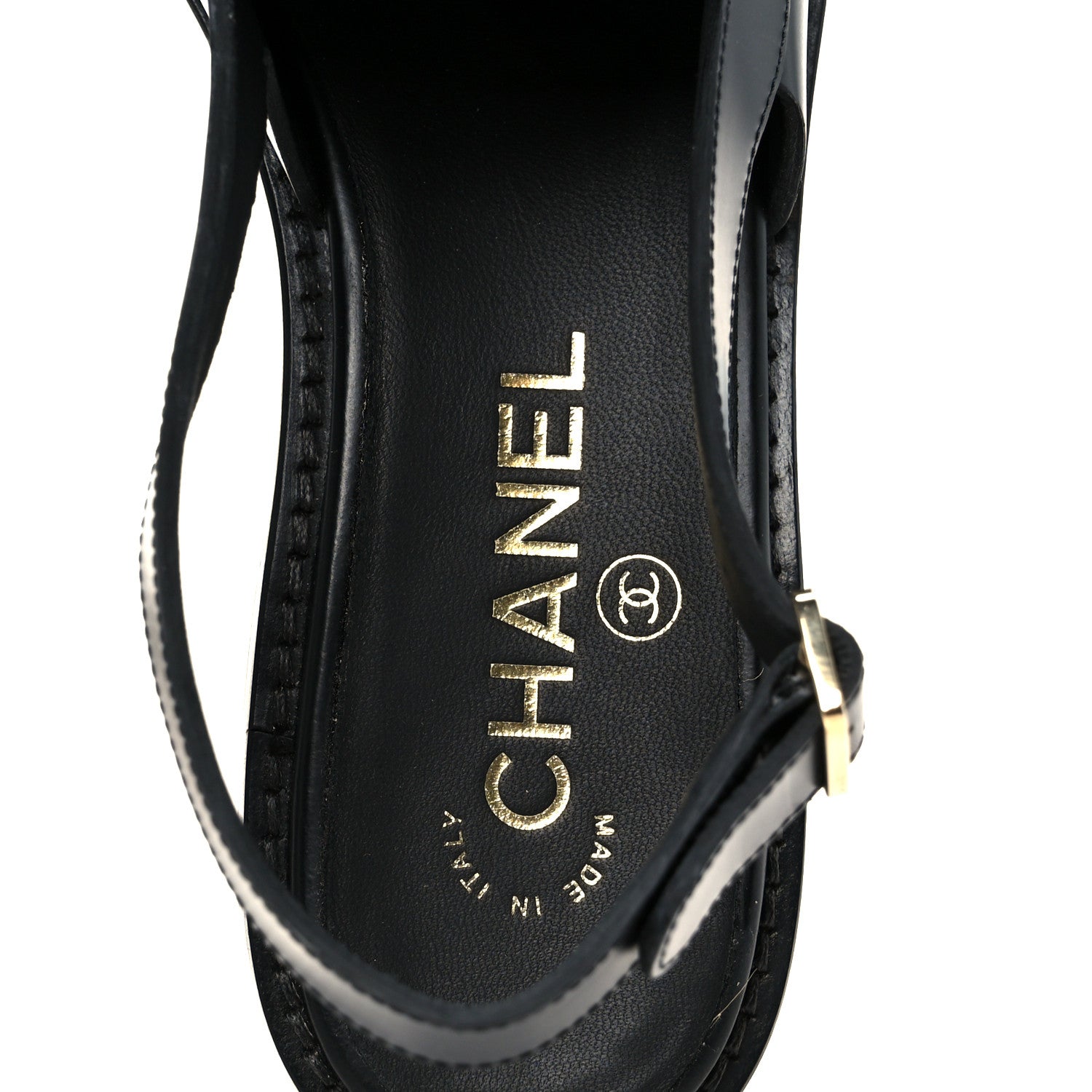 Chanel Calfskin Crystal Slingback Loafers 36 Black 7 of 9