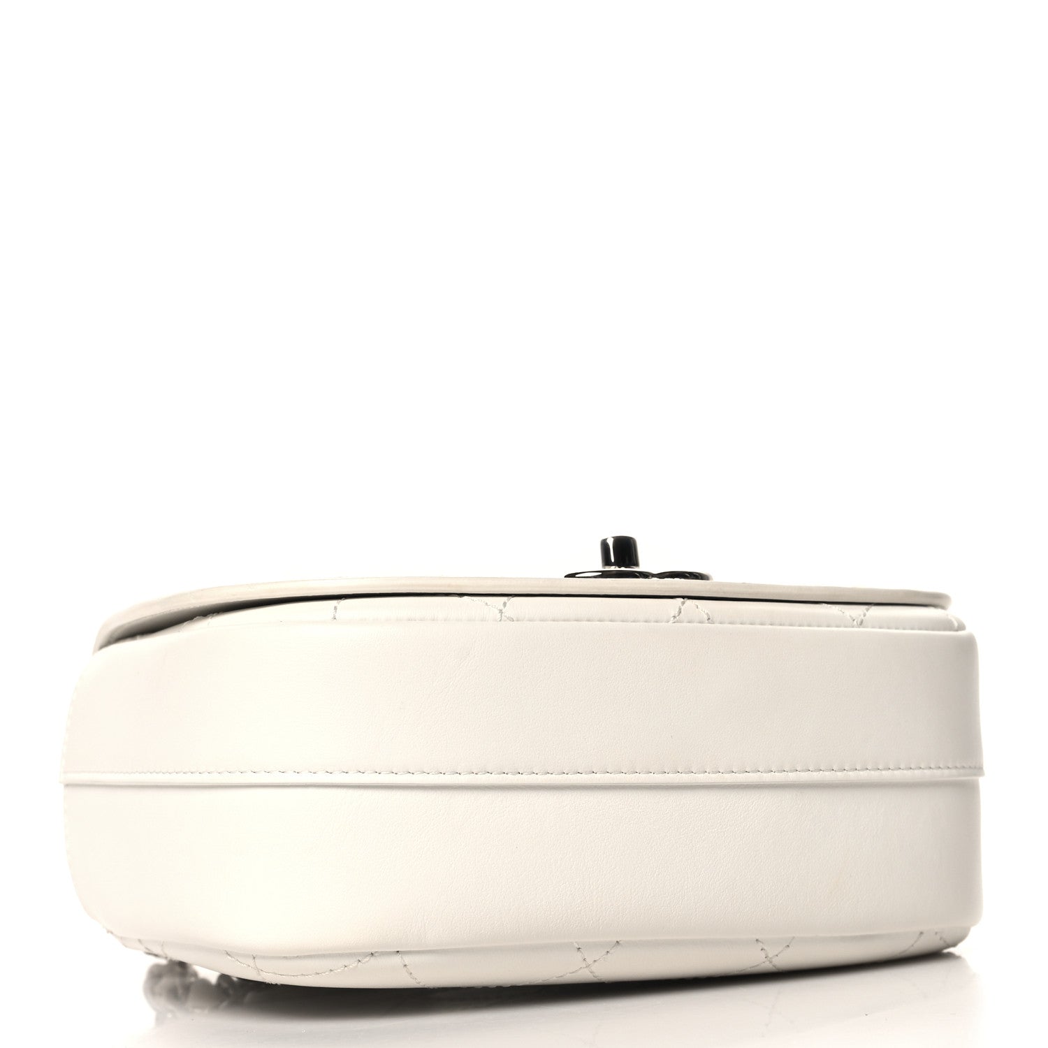Chanel Calfskin Stitched Small Ring My Bag Flap Crossbody White 4 of 13