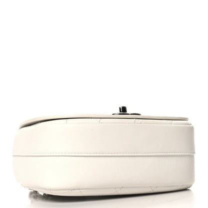 Chanel Calfskin Stitched Small Ring My Bag Flap Crossbody White 4 of 13