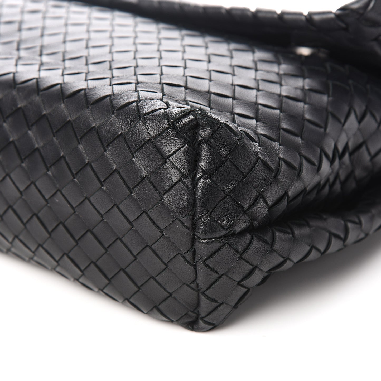 Nappa Intrecciato Flap Shoulder Bag Black