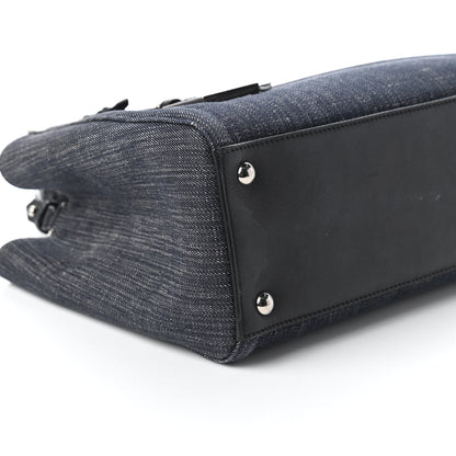 Fendi Denim Petite 2Jours Tote Blue Black 6 of 10