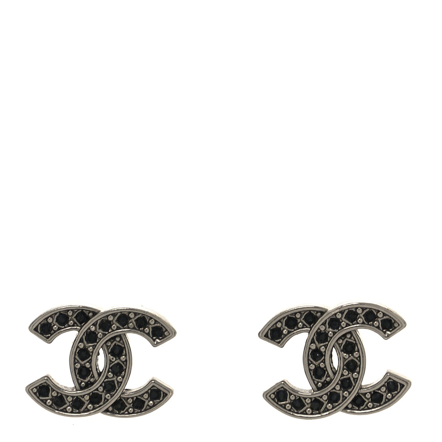 Ruthenium Crystal CC Earrings Black
