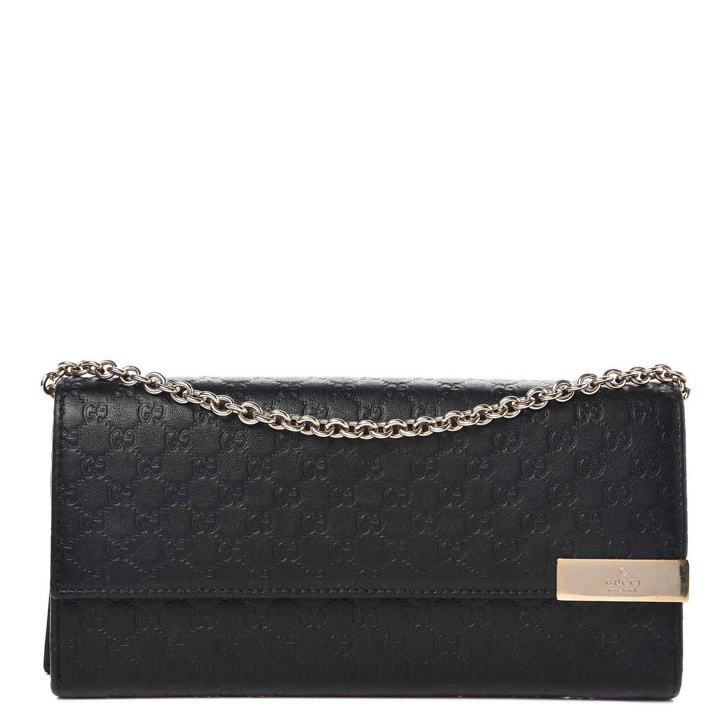 Soft Microguccissima Dice Chain Wallet Black