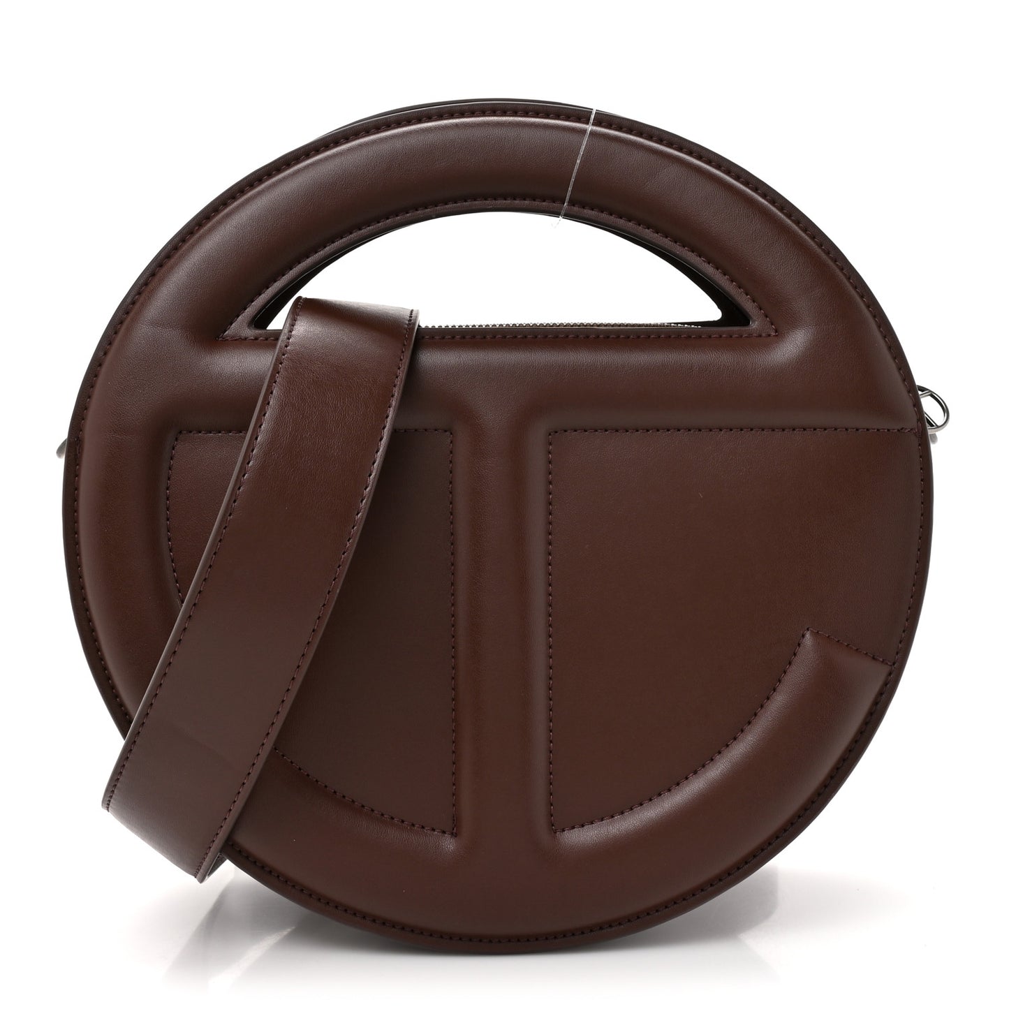 Vegan Leather Round Circle Bag Chocolate