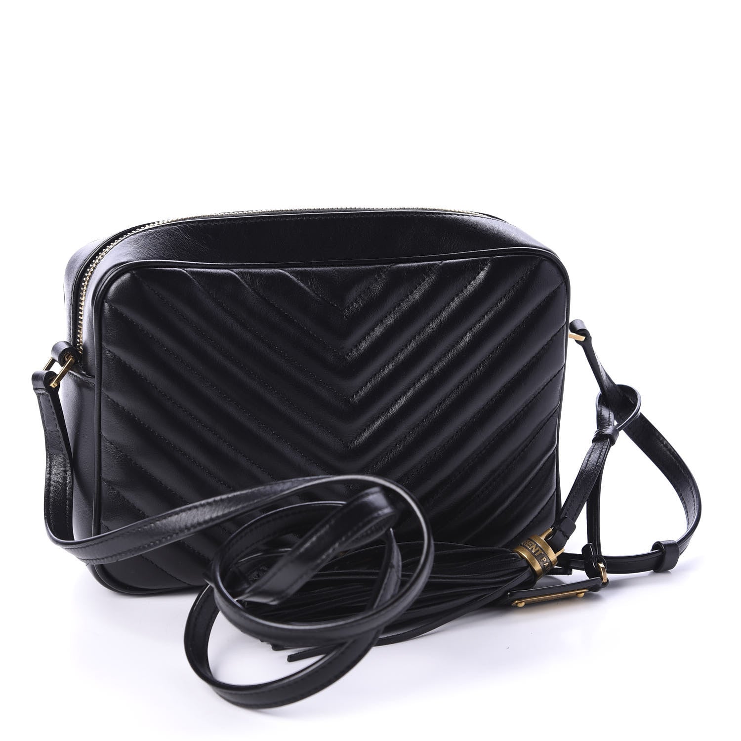 Saint Laurent Calfskin Matelasse Monogram Lou Camera Bag Black 3 of 10