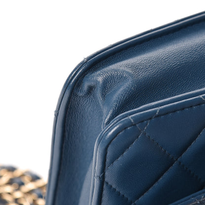 Chanel Lambskin Quilted Trendy CC Wallet On Chain WOC Blue 19 of 21